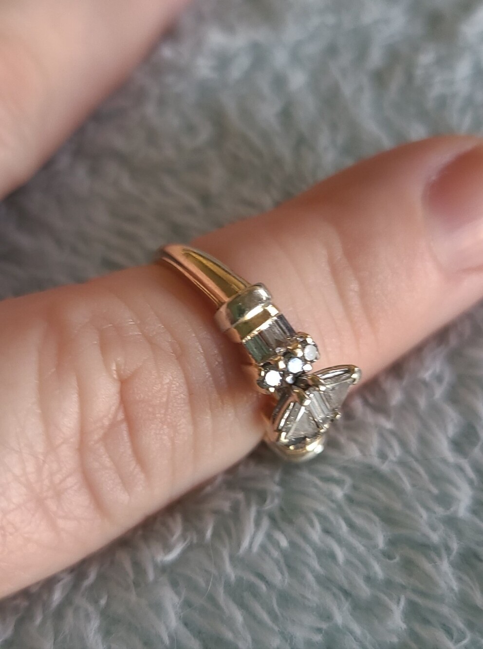 14K AM-Gold Vintage Diamond Statement Ring - Picture 6 of 15